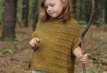 棒針兒童英倫高領兩片式系扣斗篷-酷播亮新聞