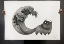 精緻的墨線畫出毛茸茸的黑貓-酷播亮新聞