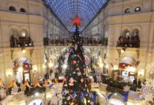 莫斯科百貨商場裝飾一新迎接聖誕節和新年-酷播亮新聞